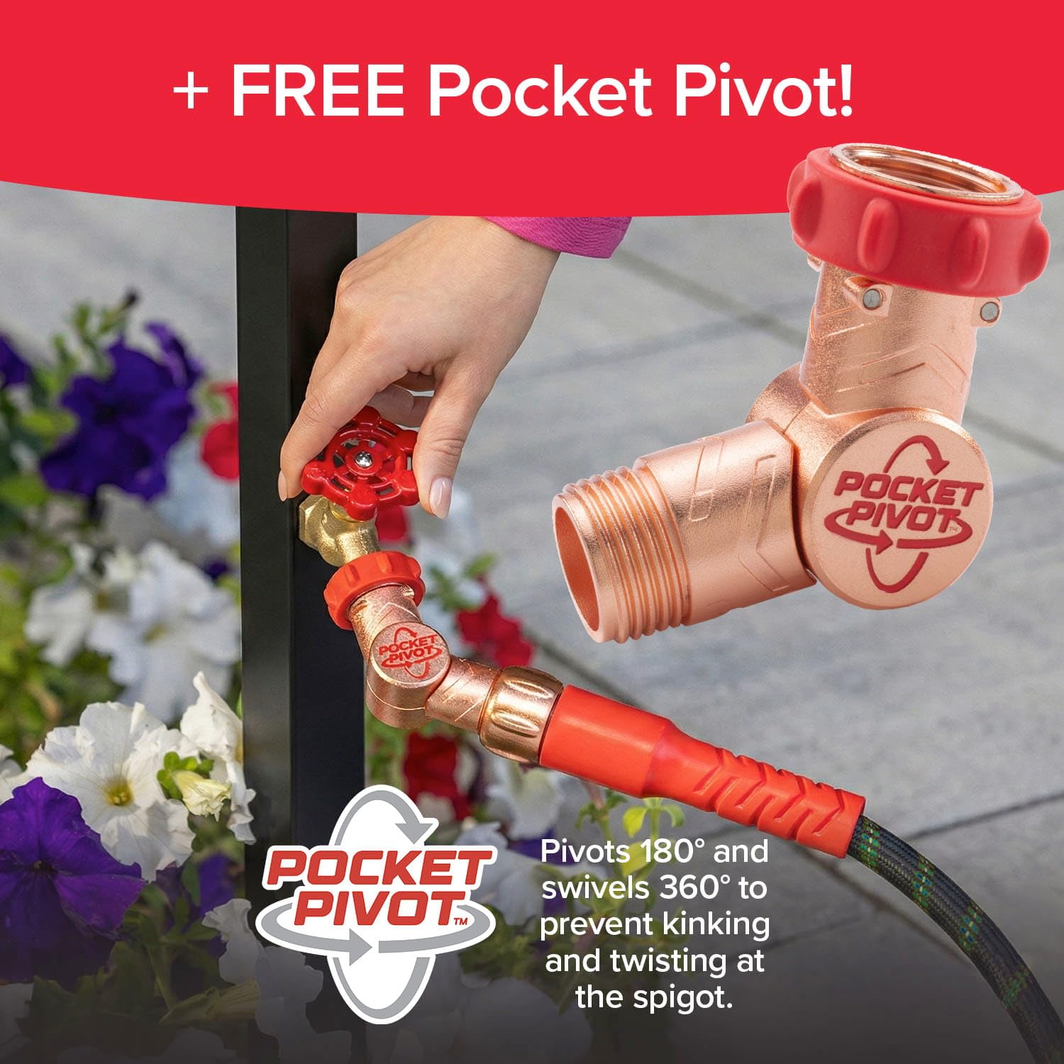 Pocket Hose Ballistic conectores metálicos con cobre resaltando unión segura