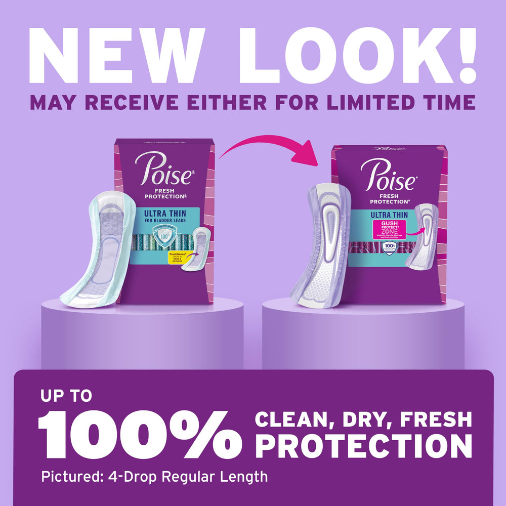 Poise compresa vista lateral mostrando delgadez y confort
