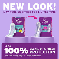 Poise primer plano de GushProtect Zone que absorbe rápido y evita bultos