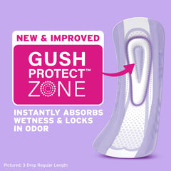 Capa Dry-Touch de Poise detalle que mantiene la piel seca y cómoda