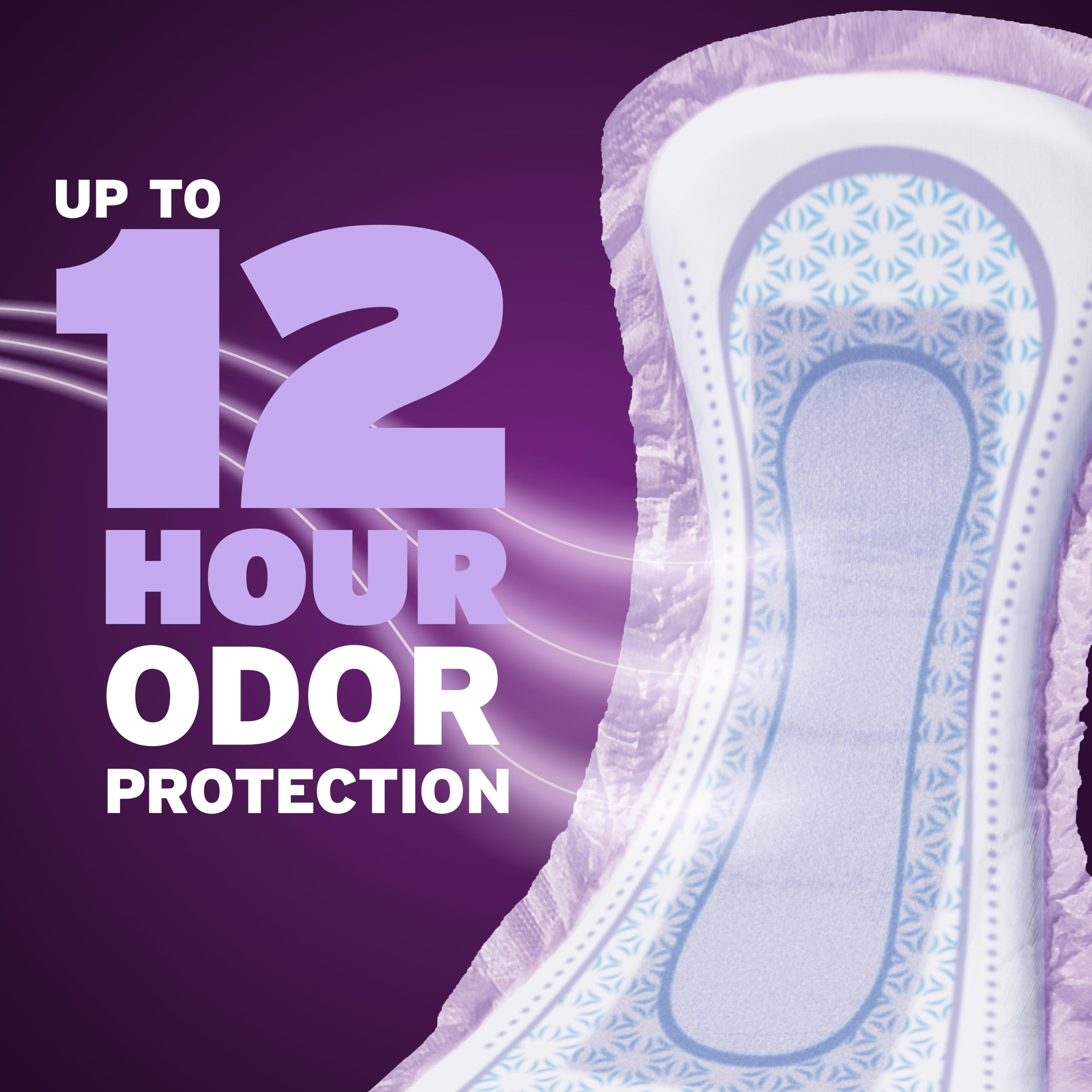 Poise empaque con información de absorción y uso nocturno