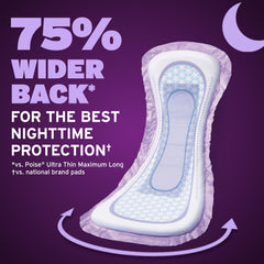 Poise almohadilla colocada en ropa interior para protección nocturna