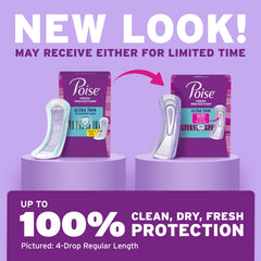 Zona GushProtect de Poise en primer plano absorbiendo líquido rápidamente