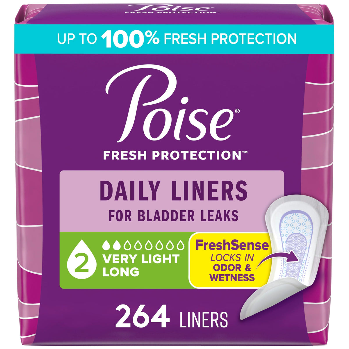 Poise empaque frontal mostrando el diseño y cantidad para repuesto confiable