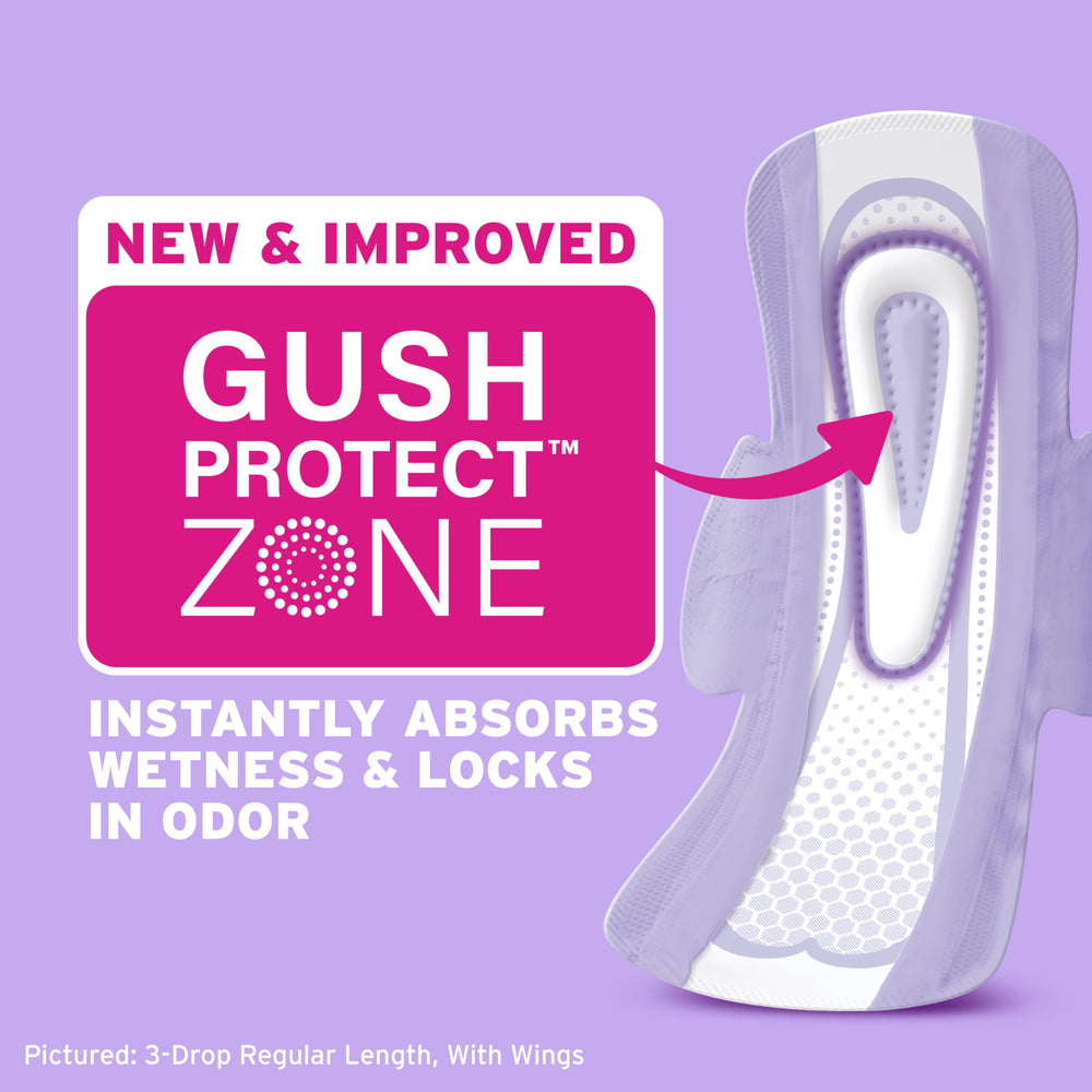 Poise textura Dry-Touch para sensación seca y cómoda