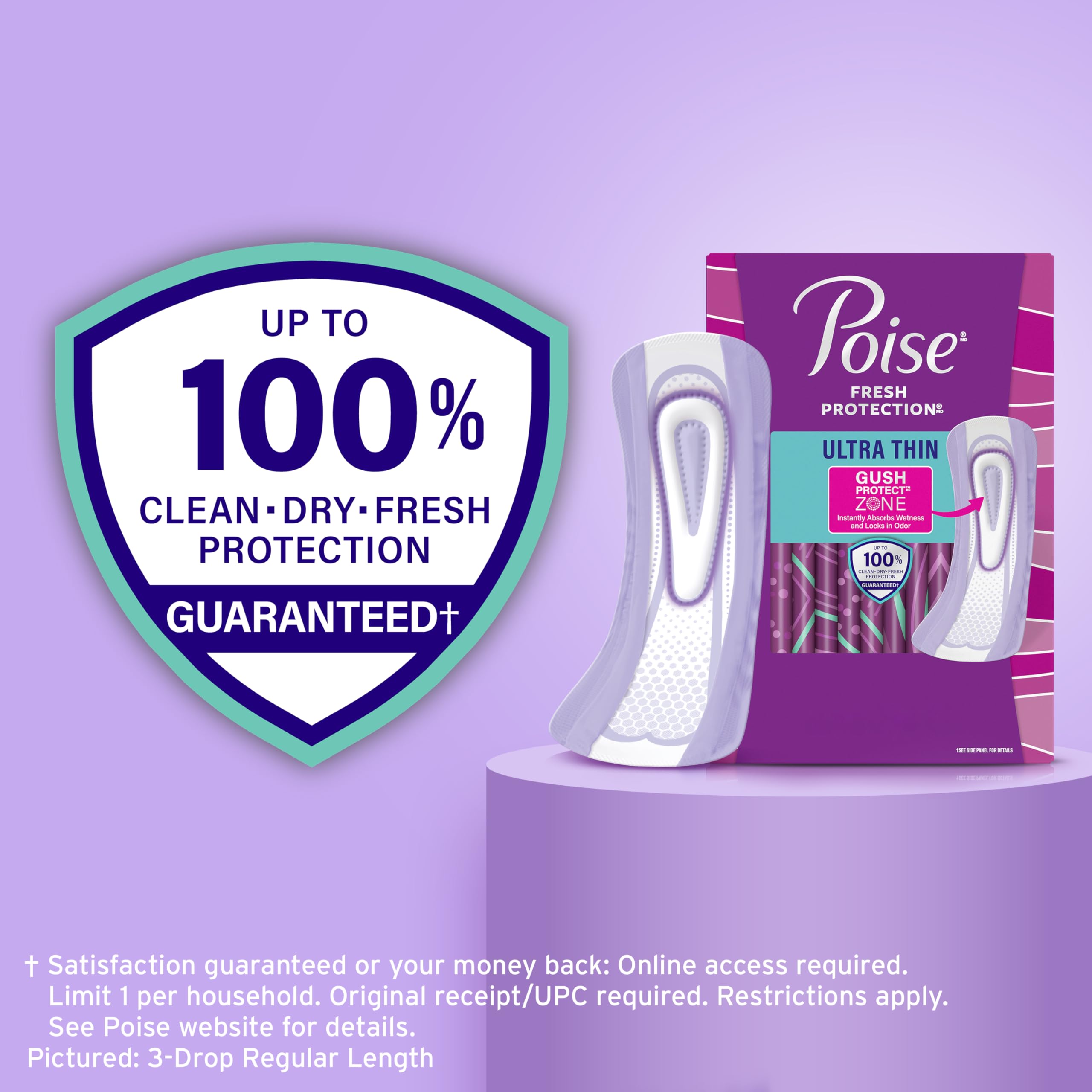 Poise compresas en bolso estilo vida para transporte fácil