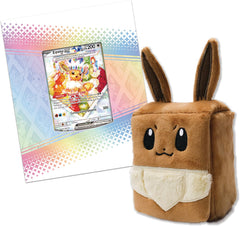 Pokémon caja de mazos peluda mostrando textura suave y protección para cartas