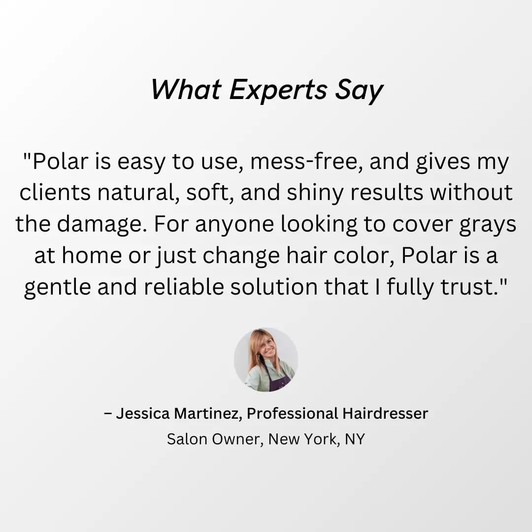 POLAR HAIR CARE envase junto a una regla para comparar tamaños y cantidad