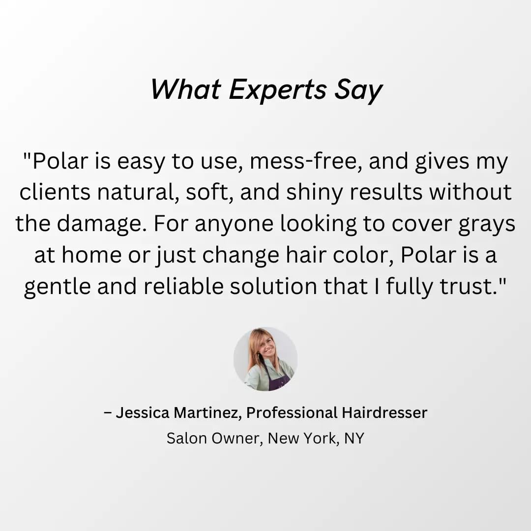 POLAR HAIR CARE tamaño del envase frente a una mano para referencia