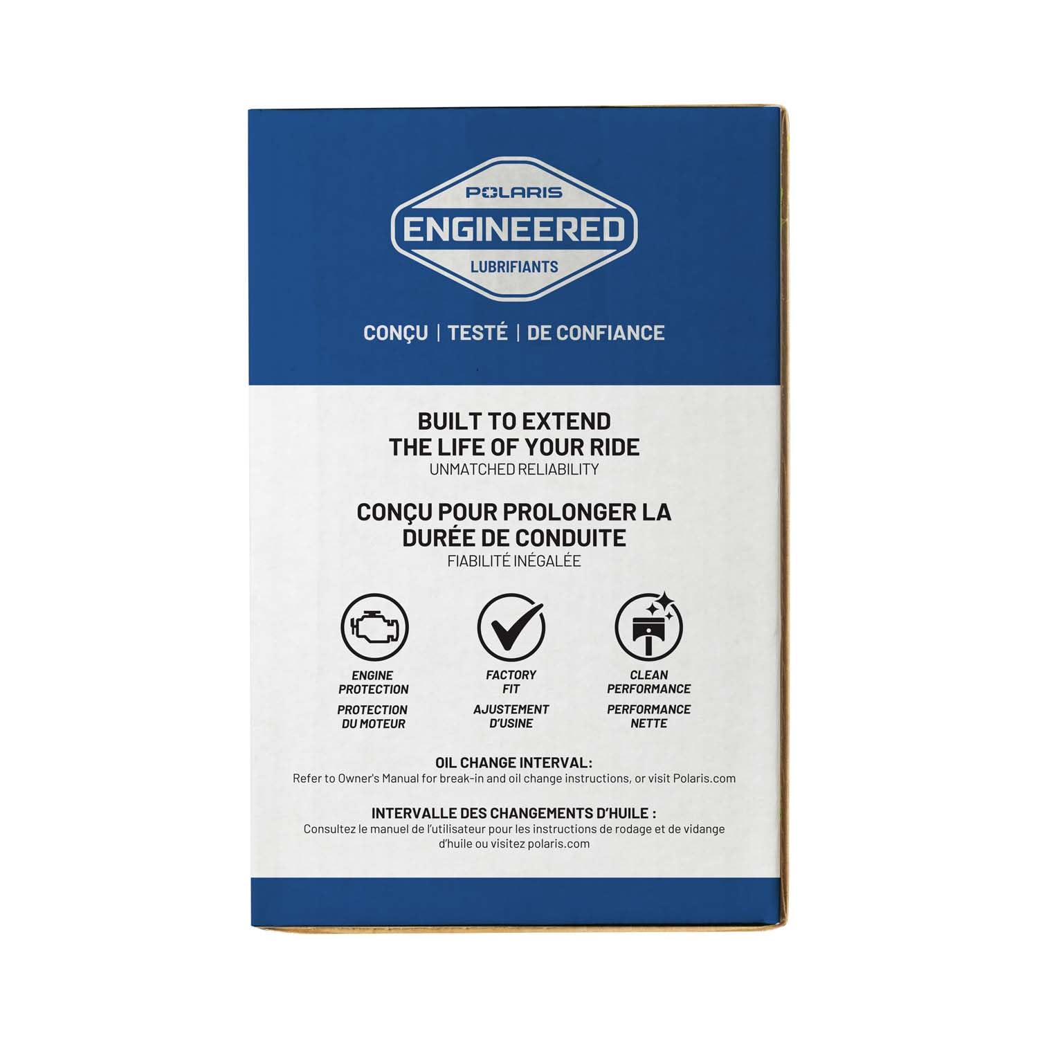 Polaris kit desplegado con aceite, filtro y arandela listos para servicio