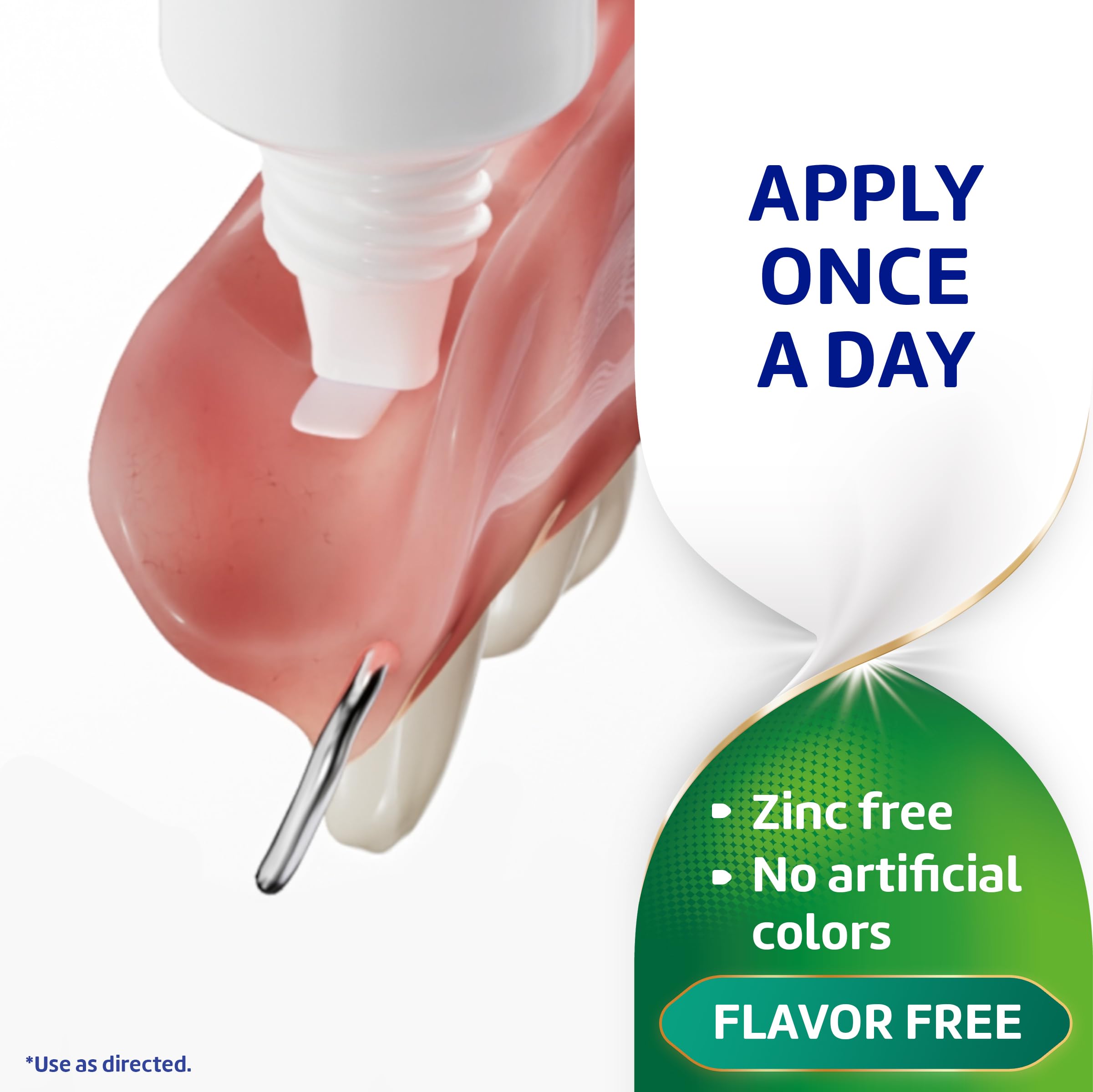 Poligrip Free detalle de la crema sin escurrimiento, limpieza sencilla