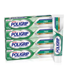 Poligrip Free frente del tubo mostrando el envase y beneficio de sujeción