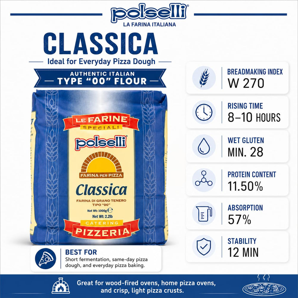POLSELLI textura extra fina de la harina en primer plano para mejor absorción