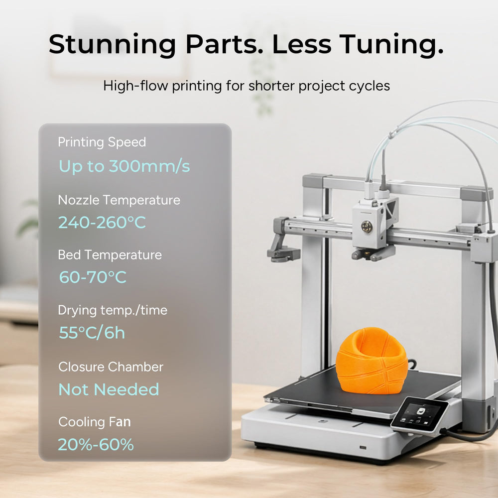 Polymaker pieza funcional impresa en negro demostrando resistencia y acabado