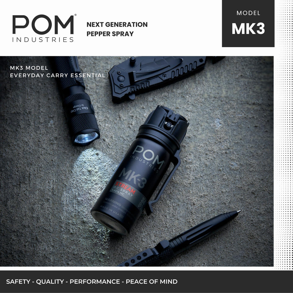 POM MK3 comparación de tamaño en mano para transporte cómodo