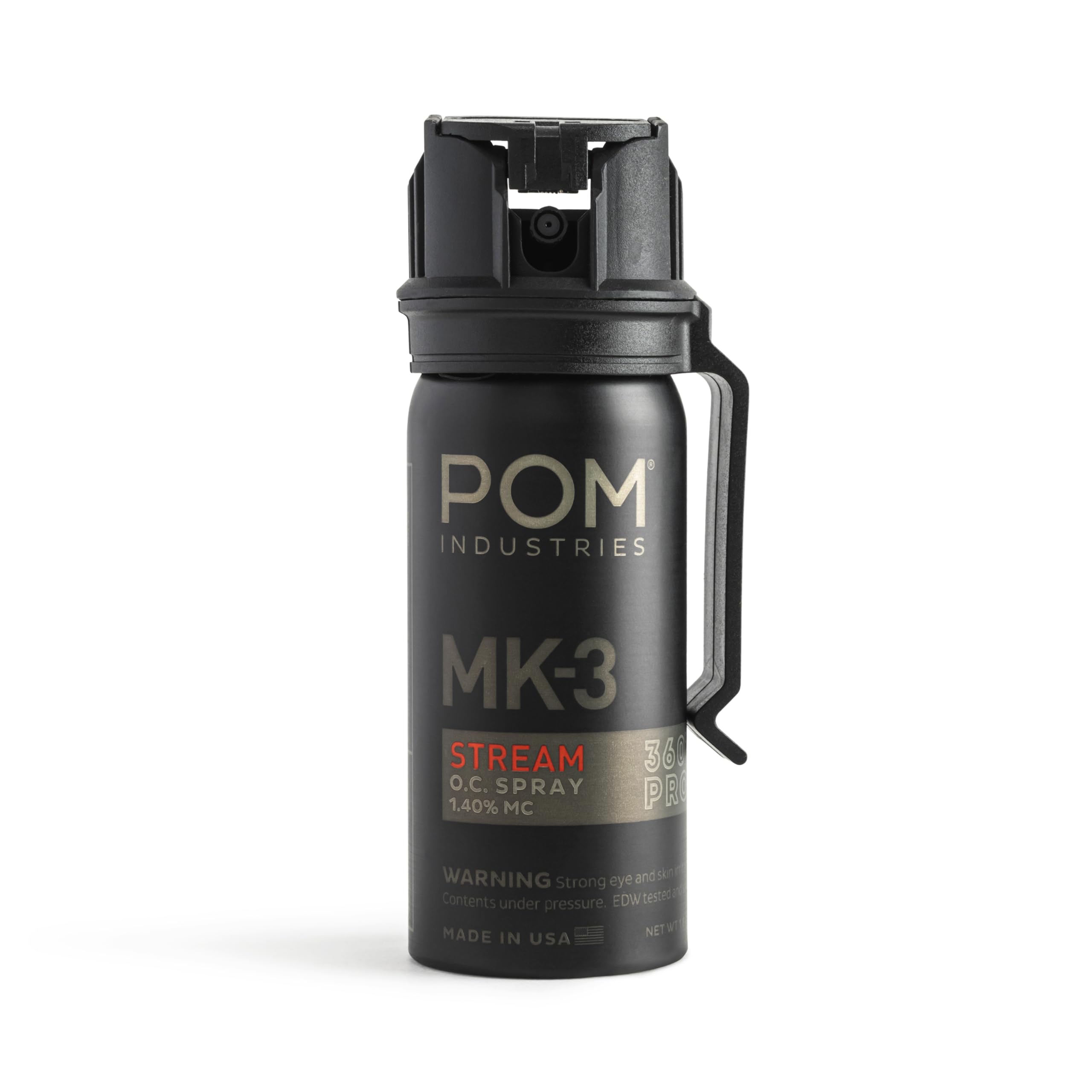 POM MK3 frontal con clip de cinturón para acceso rápido