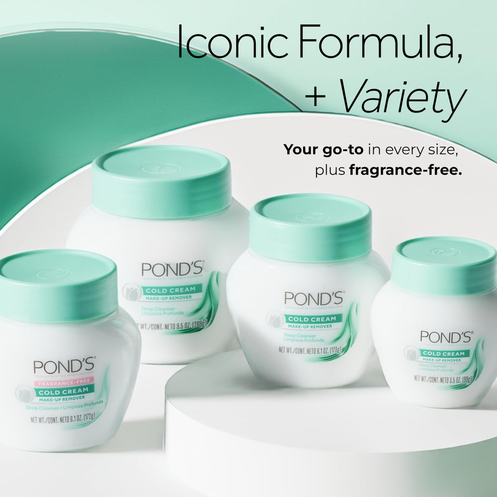 POND'S bote abierto con crema visible enfatizando aplicación y consistencia