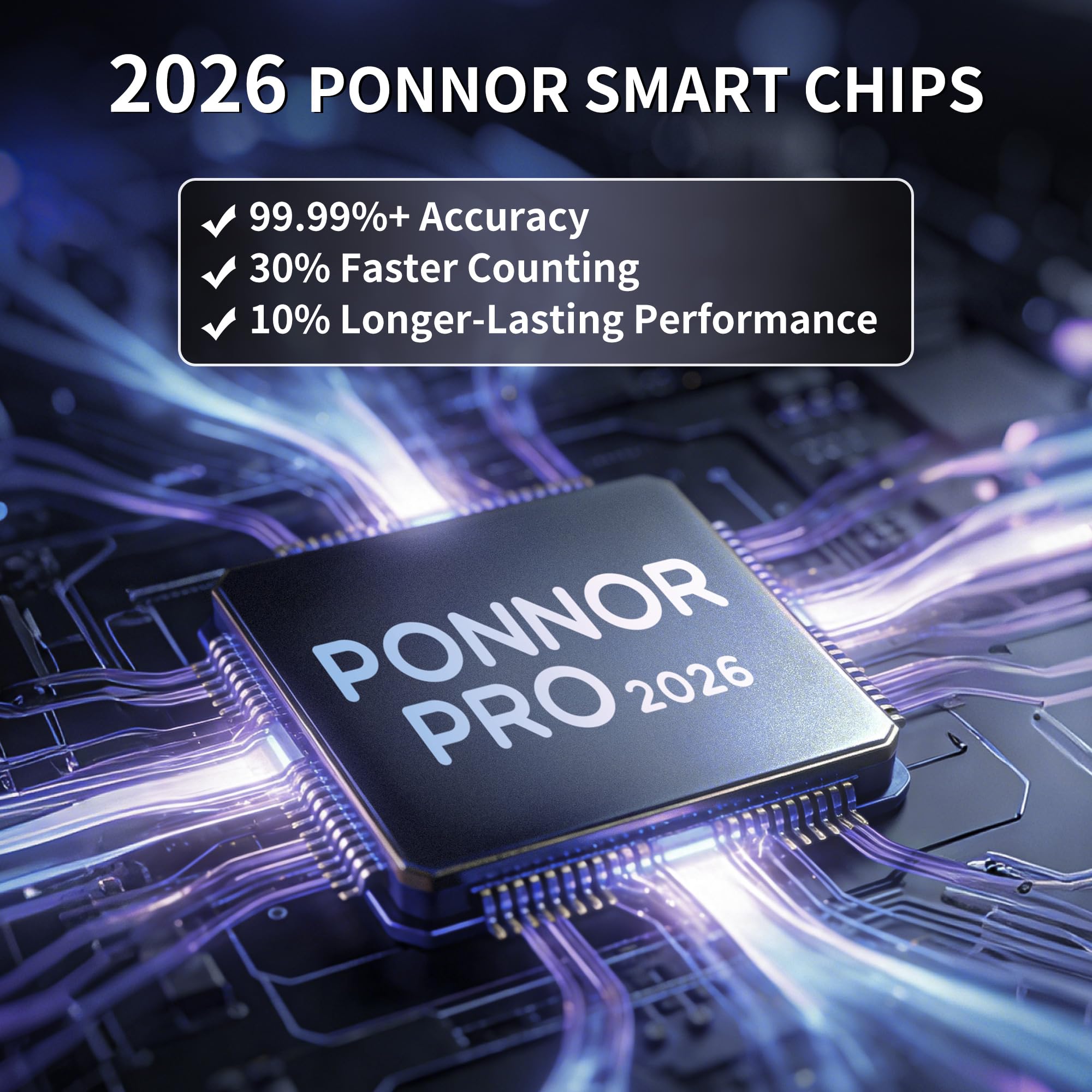 PONNOR sensor UV en primer plano identificando billetes falsos con seguridad