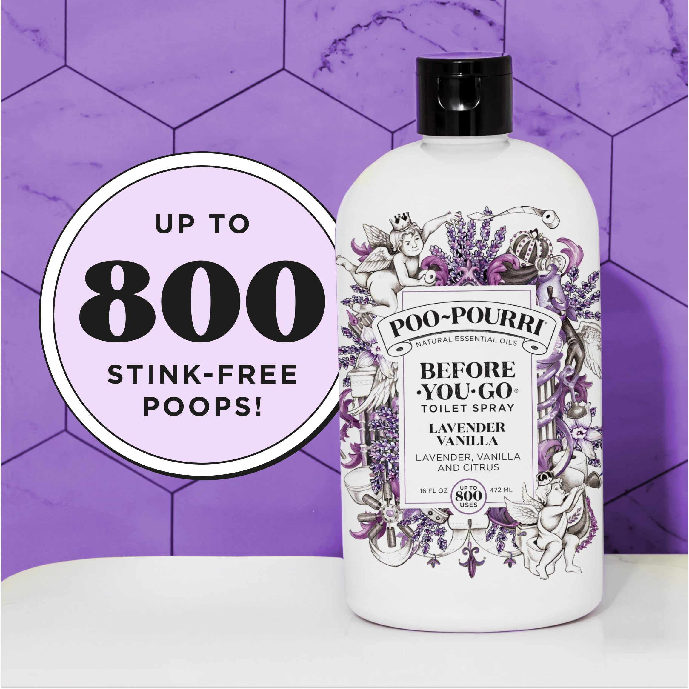 Poo-Pourri aplicado en un baño limpio mostrando ambiente fresco y acogedor