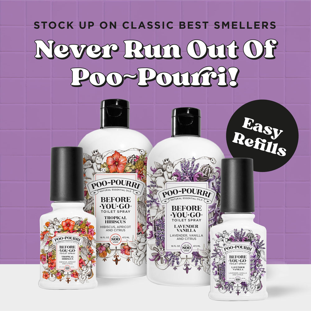 Poo-Pourri líquido en primer plano mostrando textura natural y base vegetal