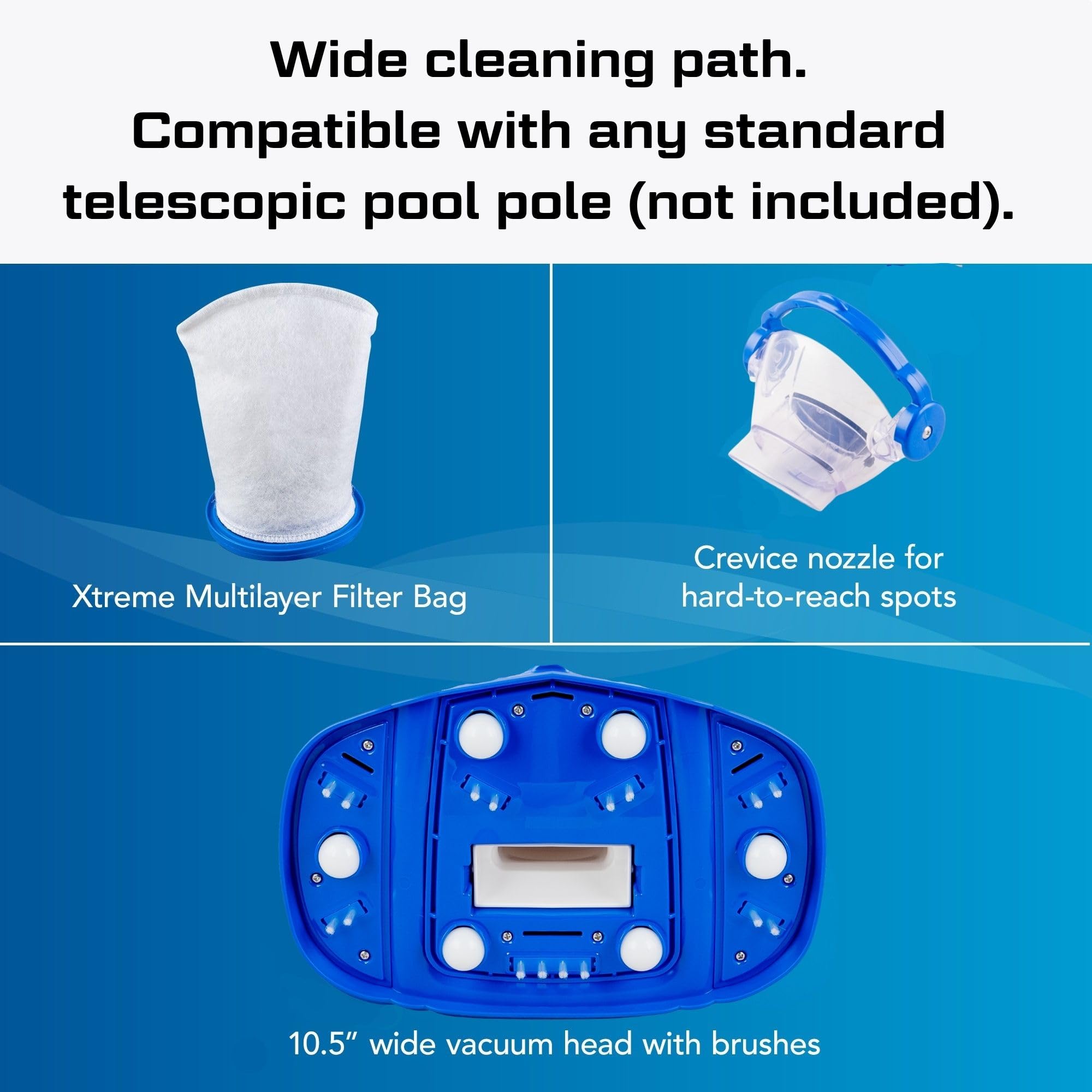 POOL BLASTER Max on pool deck ready to clean showing convenient storage