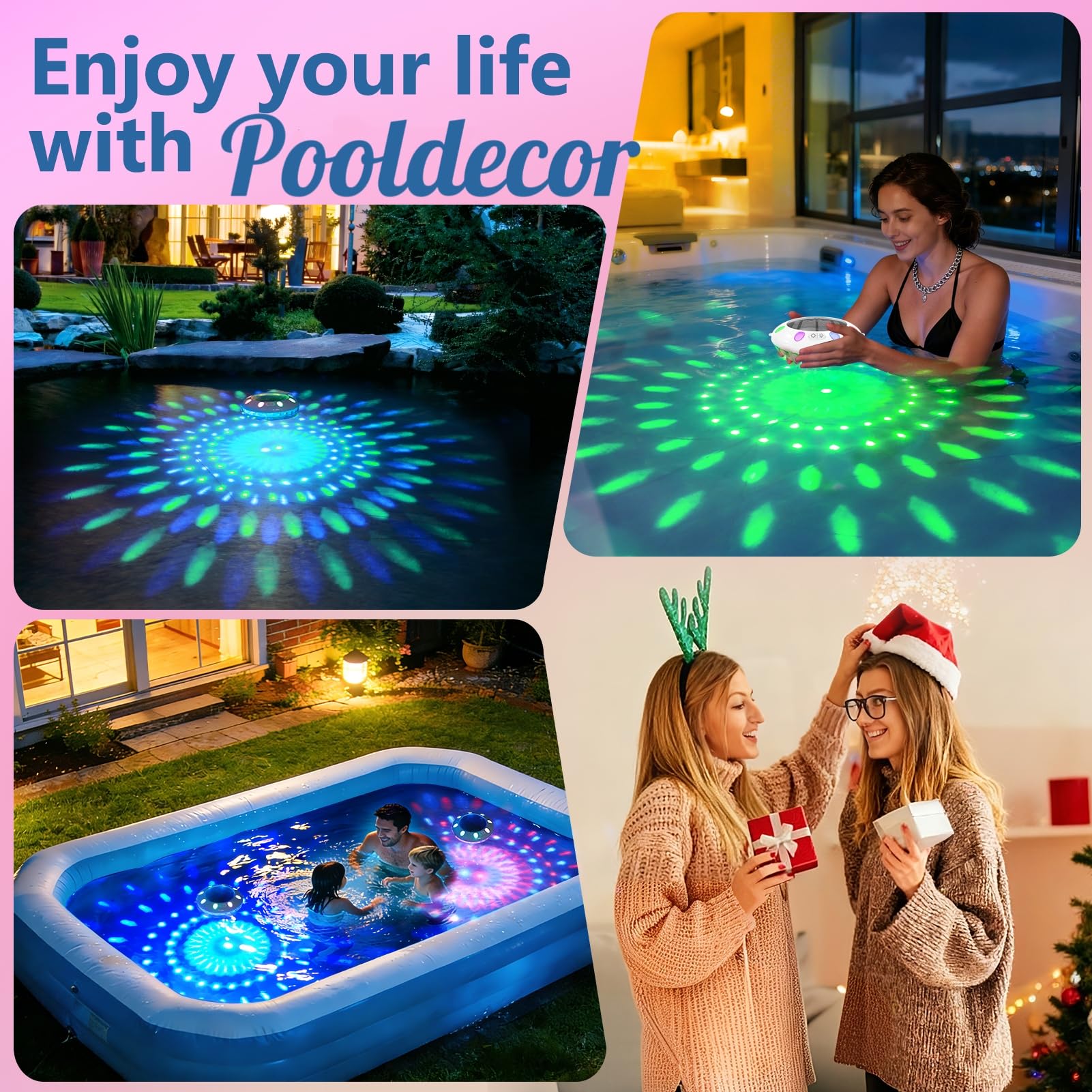 Pooldecor acabado resistente e IP68 para uso seguro en piscinas y jacuzzis
