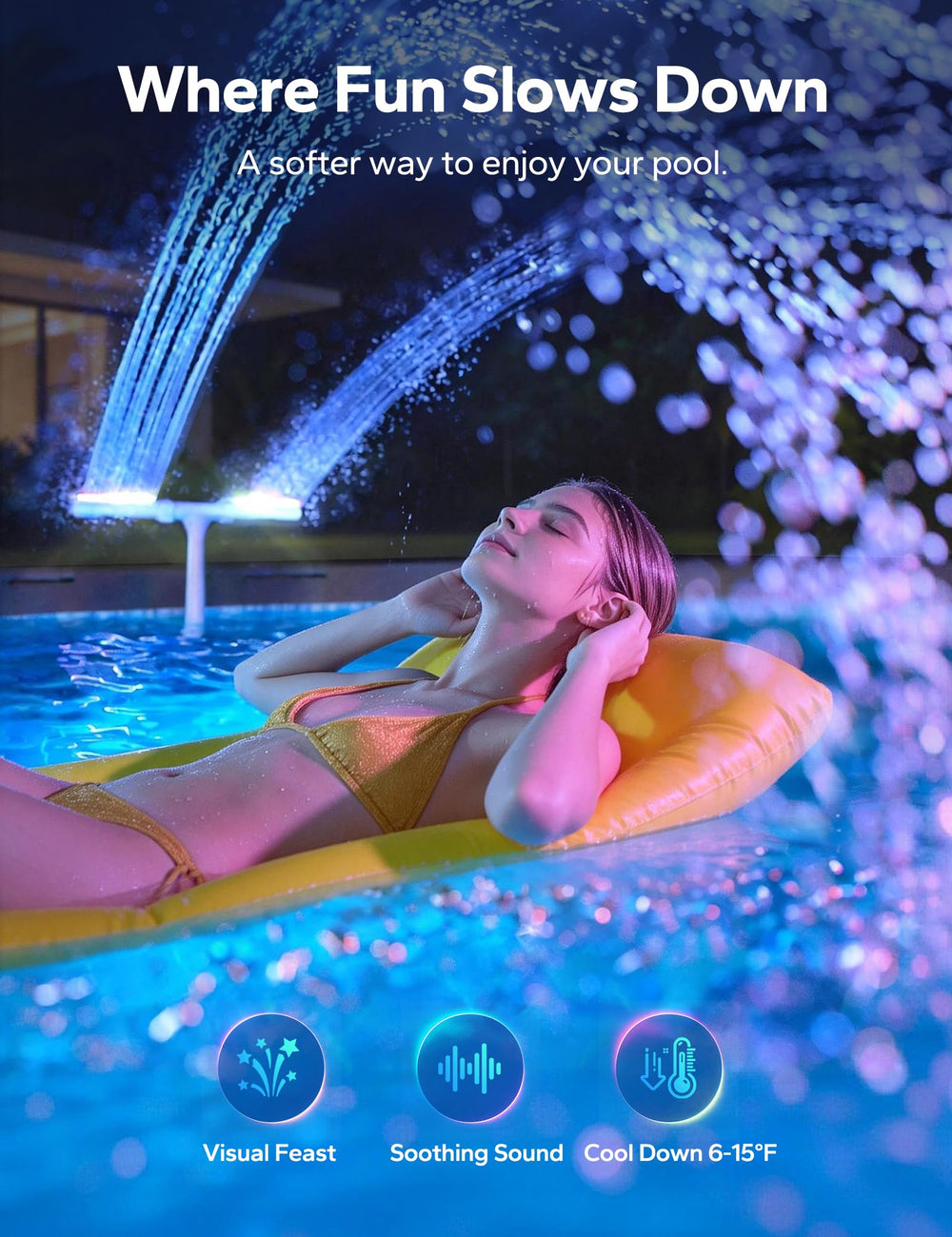 POOLHACKER unidad flotante sin cables instalada en piscina para instalación sencilla