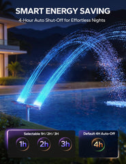 POOLHACKER fuente iluminada de noche en piscina para ambiente festivo y relajante