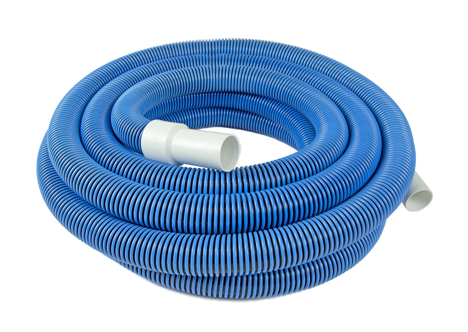 Poolmaster manguera frontal mostrando longitud y empaque, durabilidad garantizada