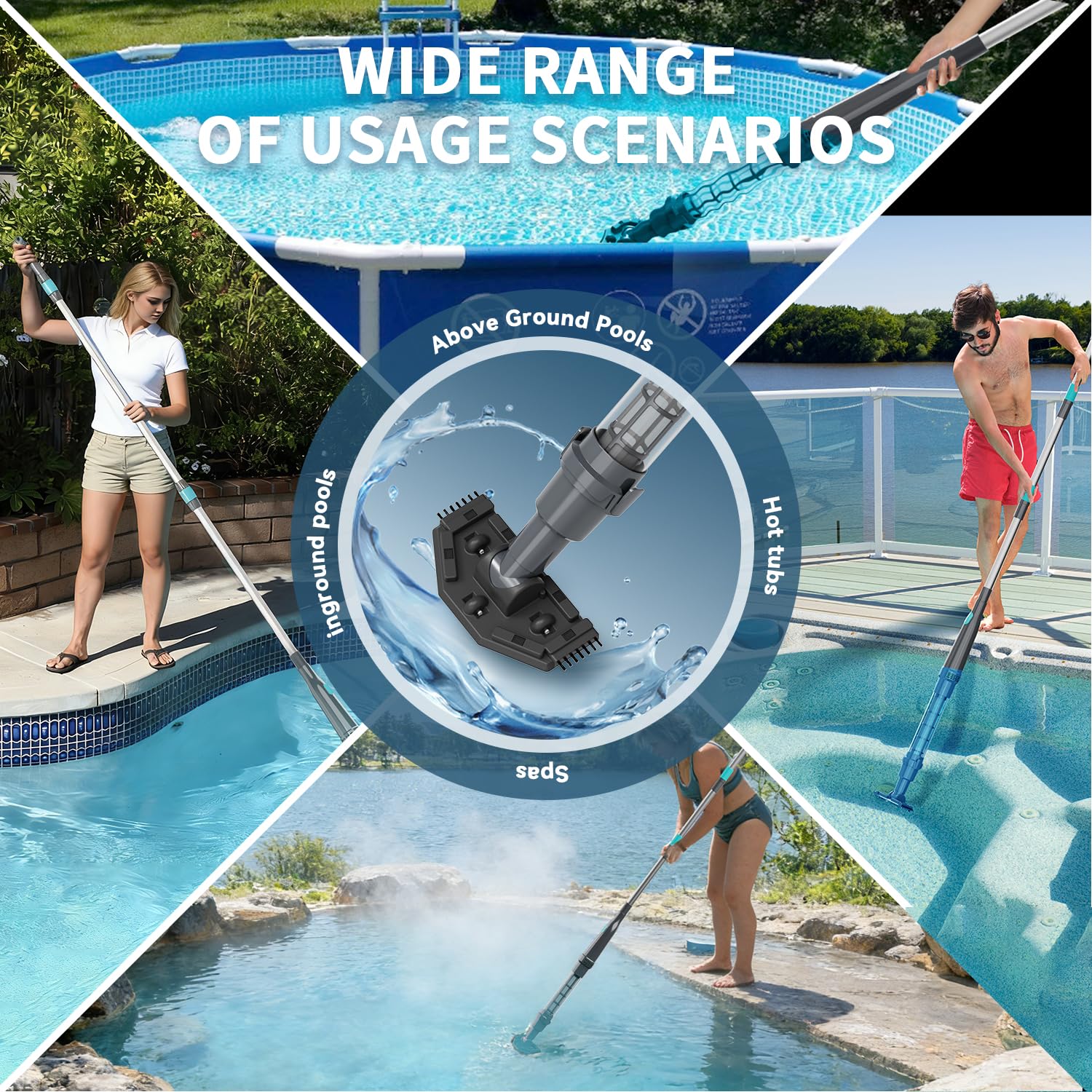PoolMr extensiones de aluminio 3 secciones para mayor alcance