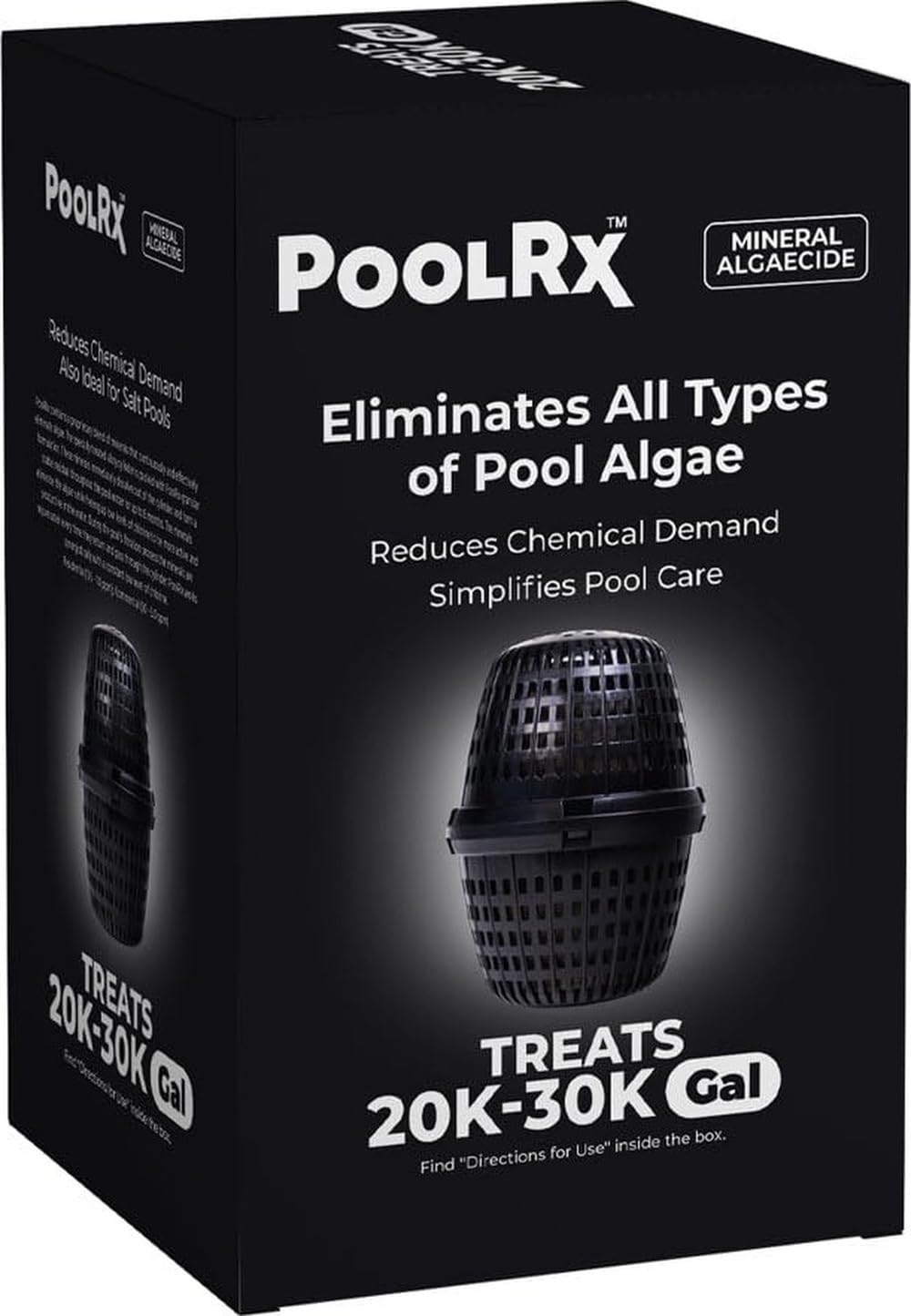 PoolRx unidad negra frontal mostrando diseño y facilidad de colocación