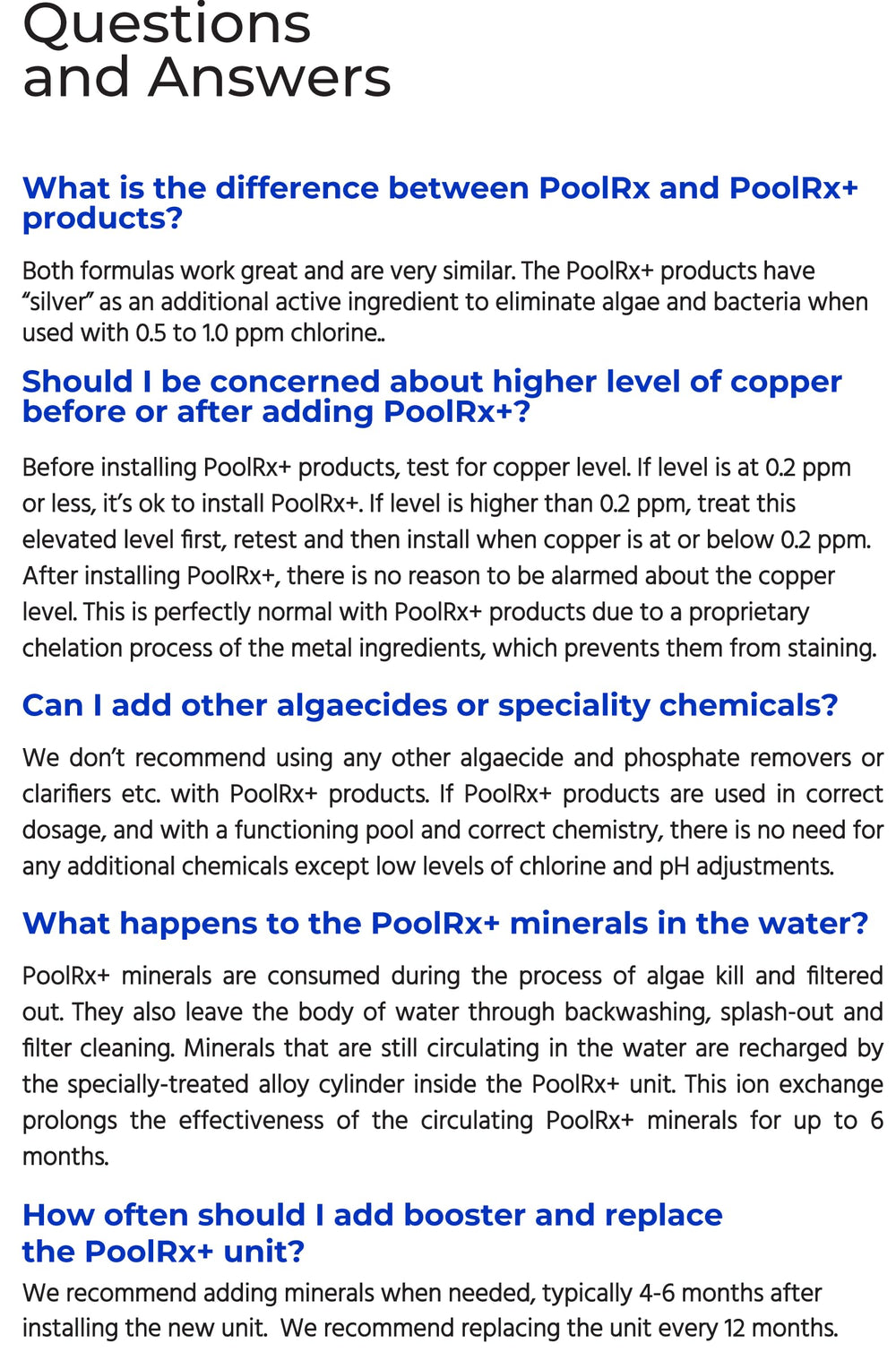 poolrx icons for chlorine salt uv ozone compatibility clarifying system support