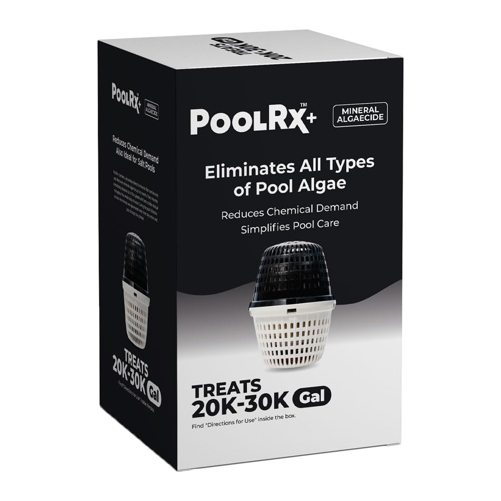 poolrx front packaging showing product and benefits for easier pool care