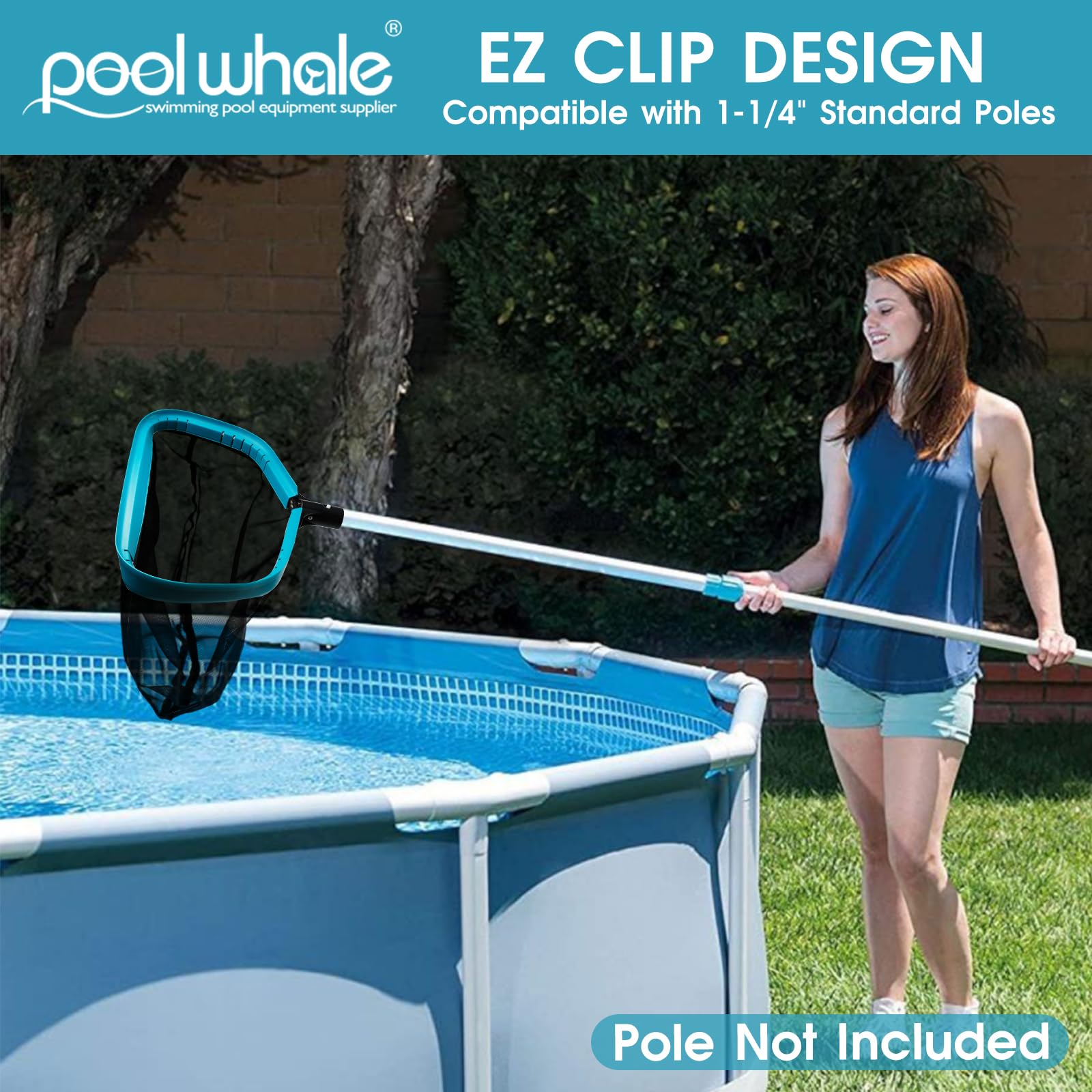 POOLWHALE borde frontal angulado facilitando la captura sin esfuerzo