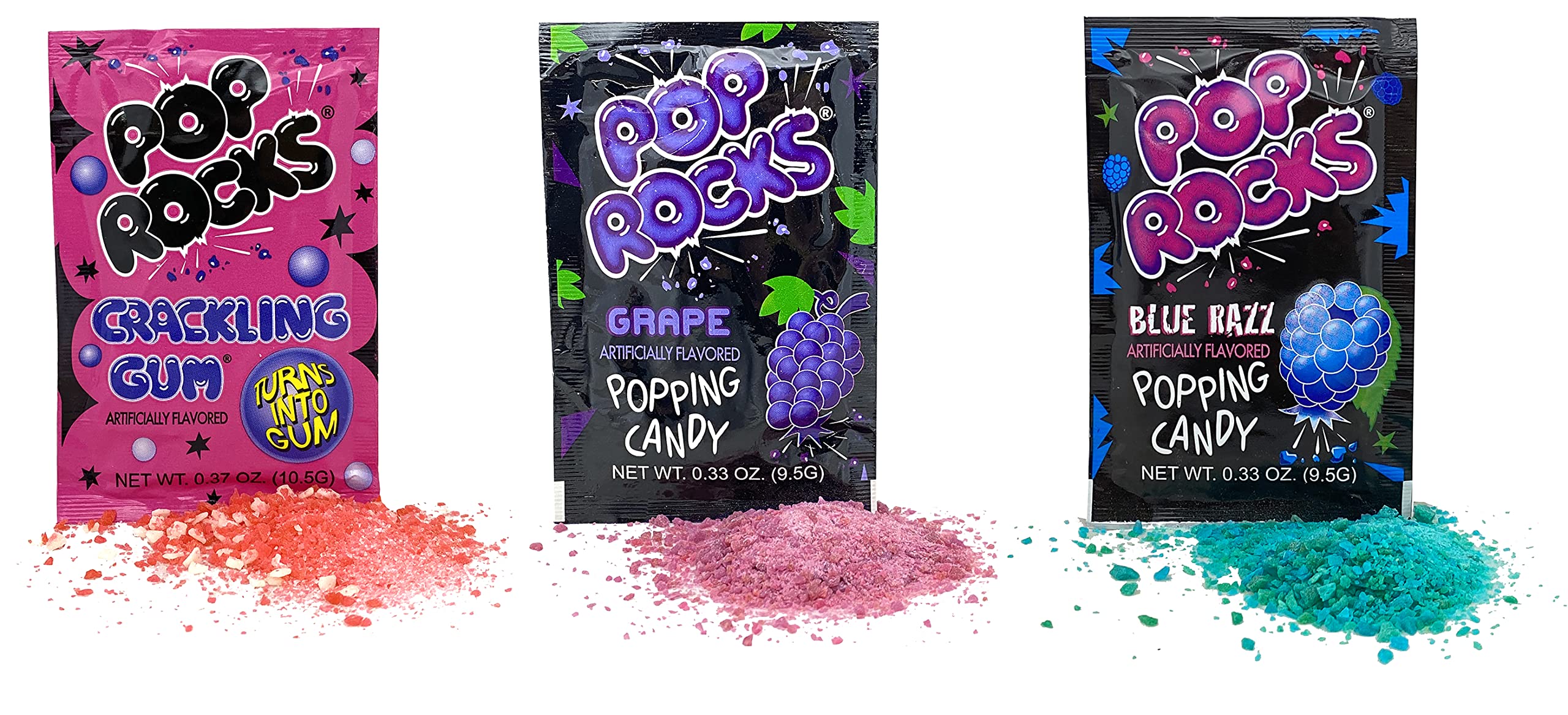 Pop Rocks etiqueta de ingredientes mostrando ausencia de alérgenos comunes