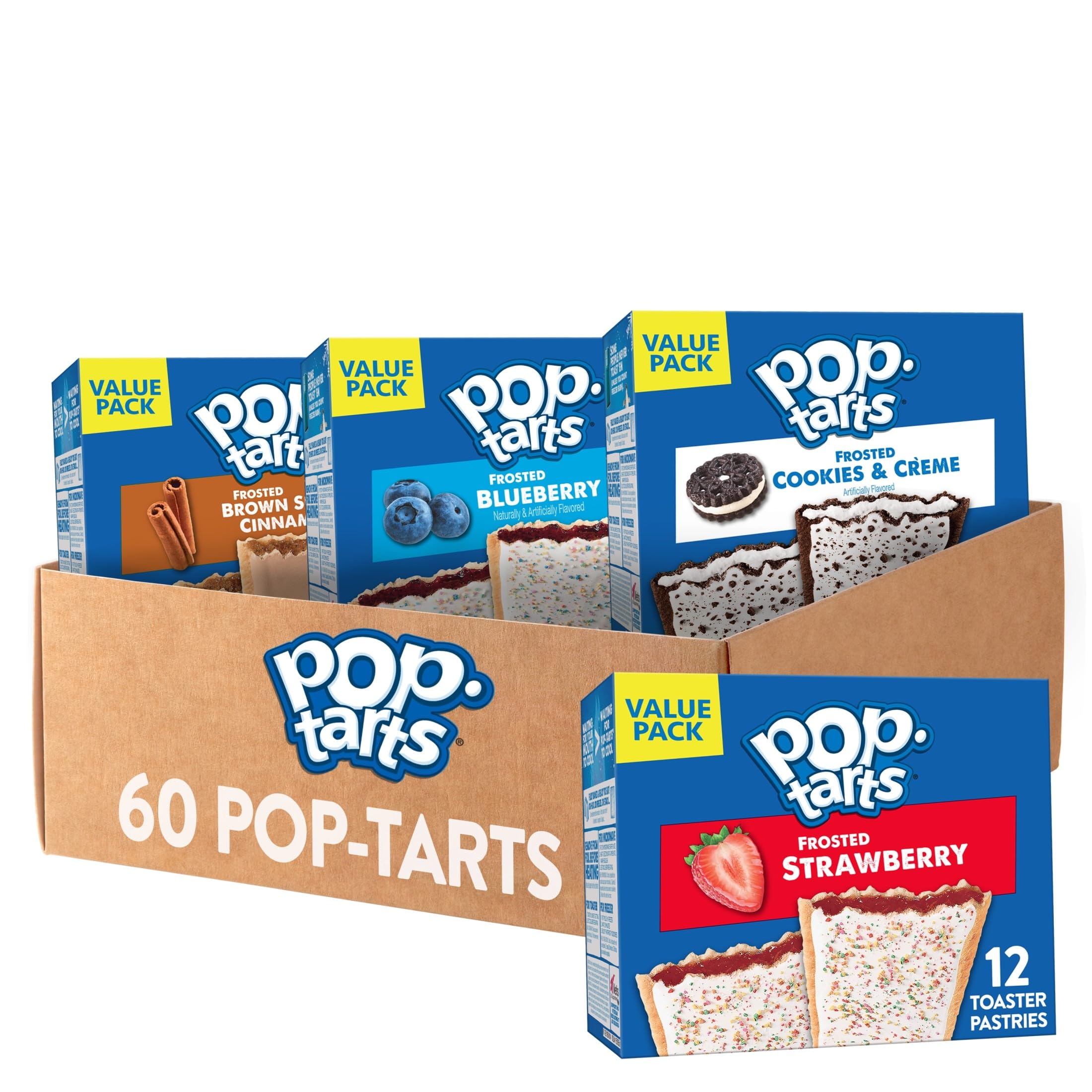 Pop-Tarts frente del empaque mostrando variedad y conveniencia