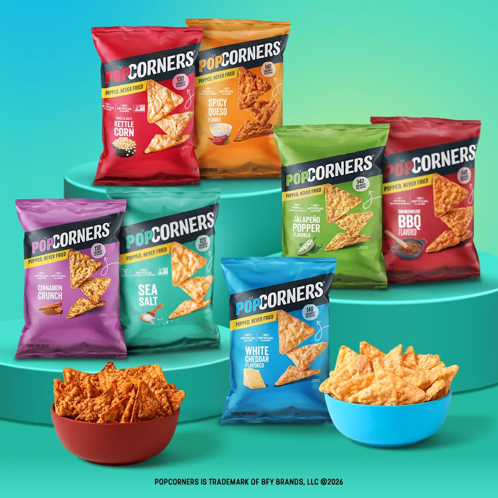 PopCorners caja con 20 paquetes lista para almacenamiento y reparto
