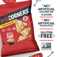 PopCorners tamaño en mano para comparar porción y control