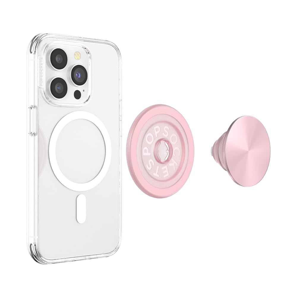 PopSockets Dusty Rose plegado mostrando perfil delgado y portátil