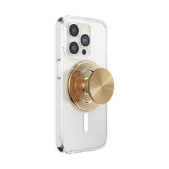 PopSockets agarre frontal dorado mostrando el diseño y facilidad de agarre