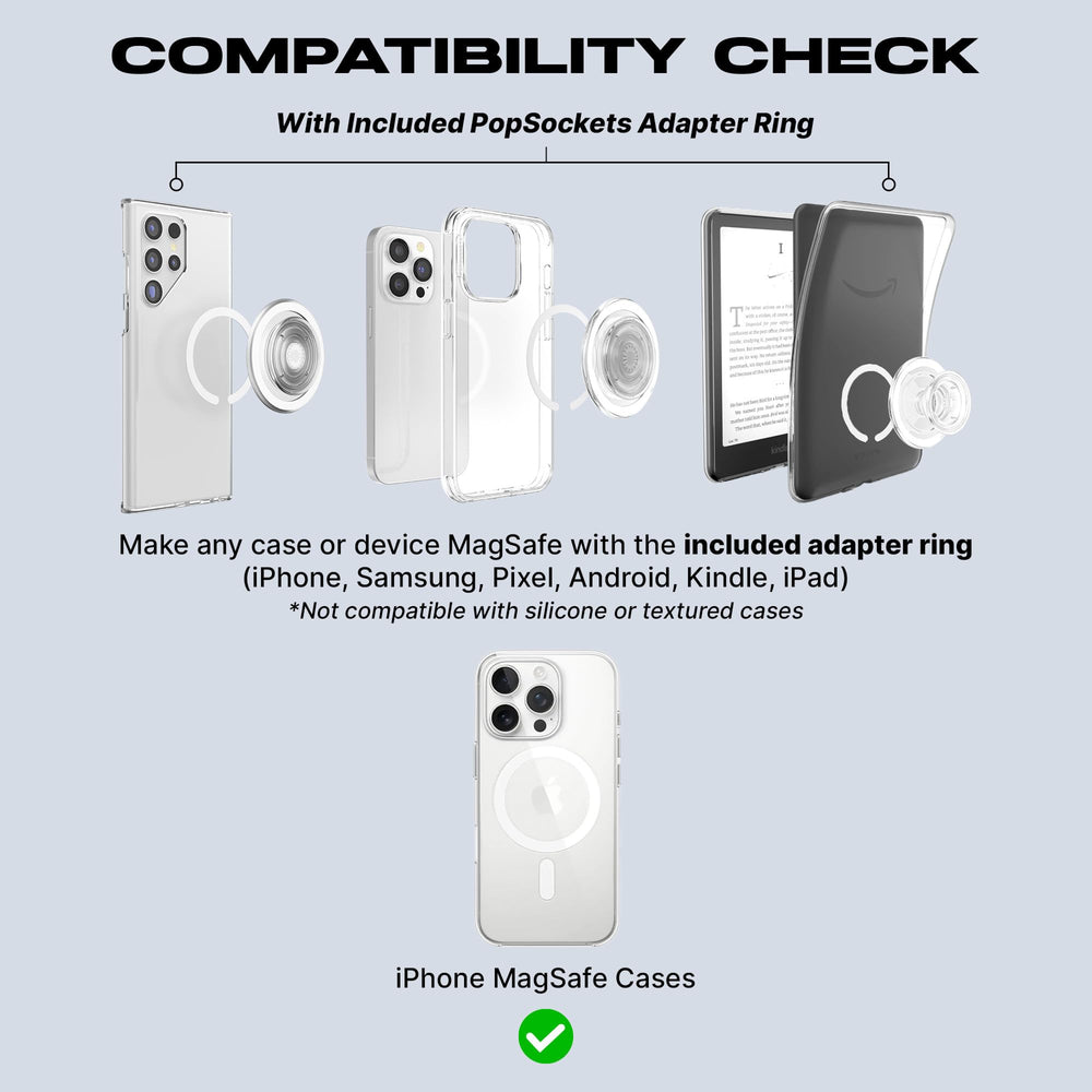 PopSockets acoplado a funda MagSafe mostrando compatibilidad y fijación magnética