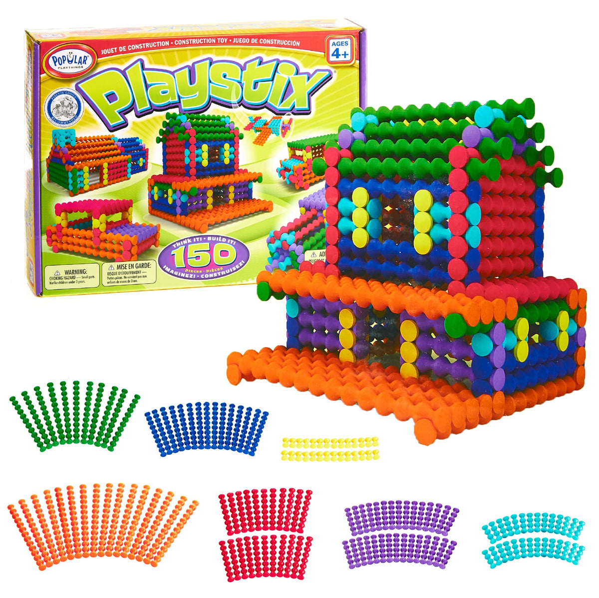 POPULAR PLAYTHINGS paquete frontal mostrando el set y beneficios educativos