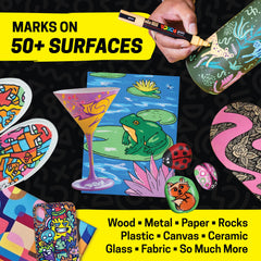 posca muestras de color en lienzo mostrando opacidad y mezcla