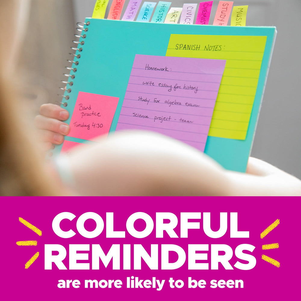 Post-it usado en un planner, Post-it ayuda a priorizar tareas visualmente