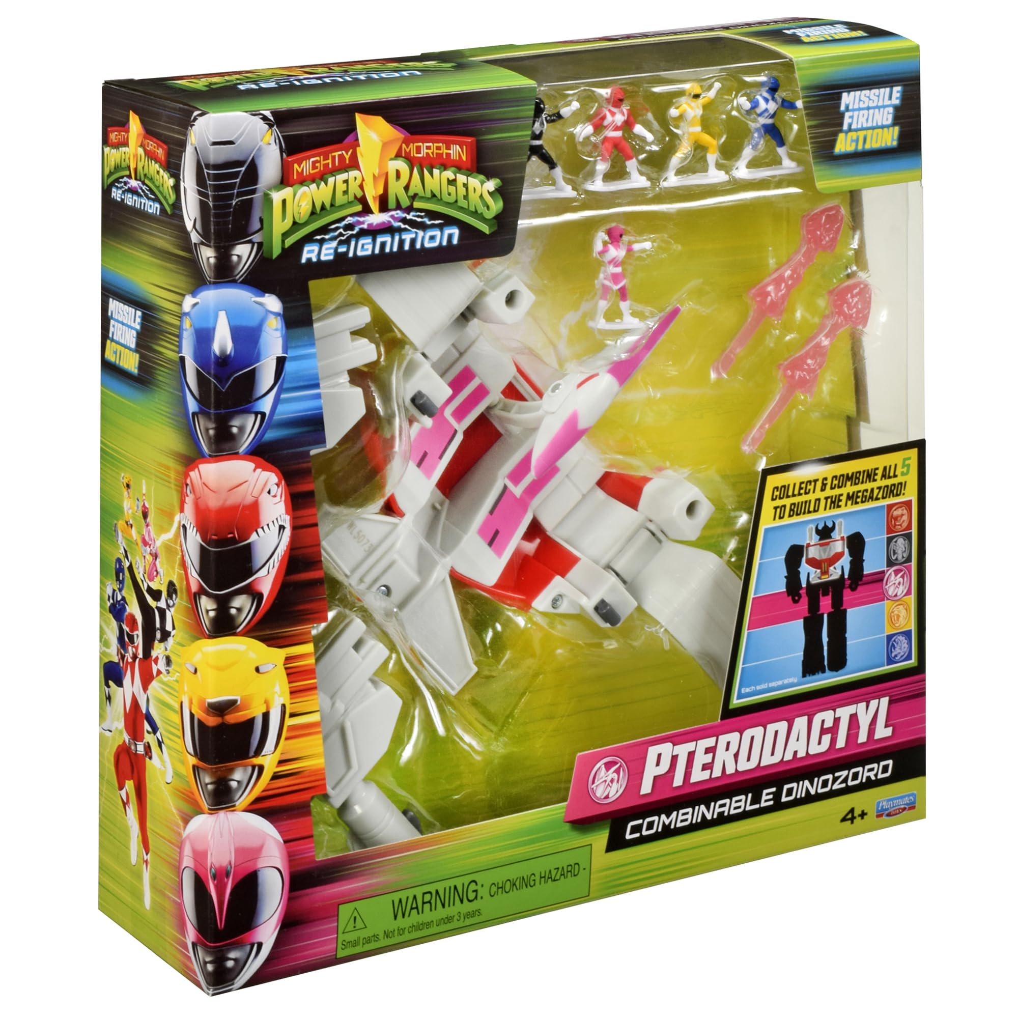 Power Rangers Pterodactyl micro figuras en cabina mostrando escala y juego