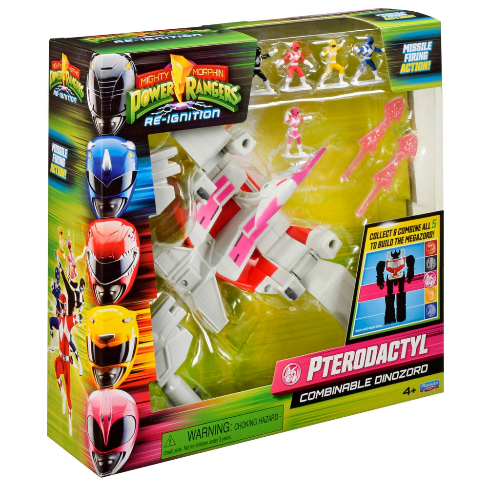 Power Rangers Pterodactyl micro figuras en cabina mostrando escala y juego