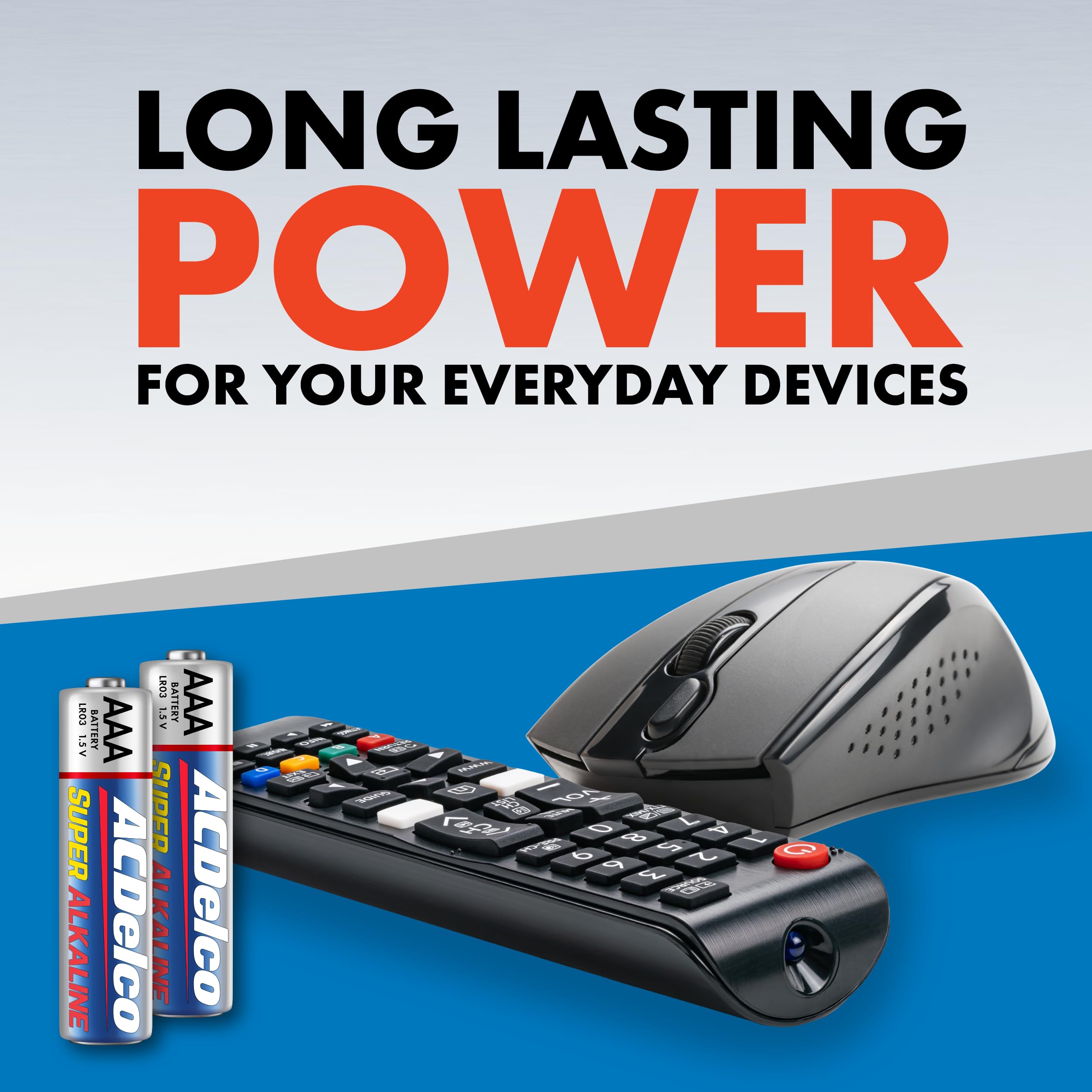 Powermax ACDelco pilas en uso dentro de un control remoto ofreciendo energía estable