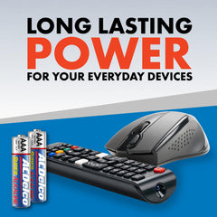 Powermax ACDelco pilas en uso dentro de un control remoto ofreciendo energía estable