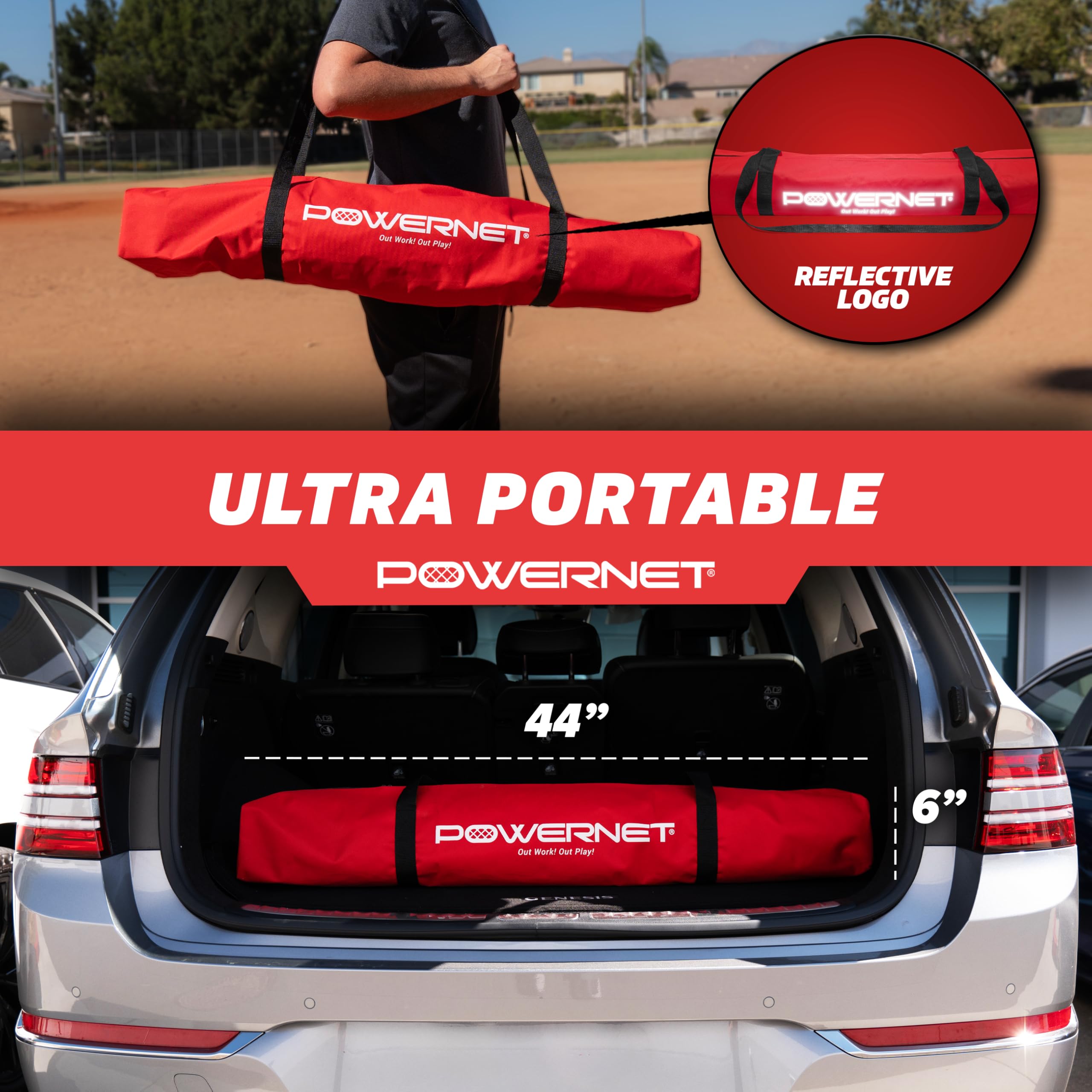 PowerNet bolsa de transporte con correa que facilita llevar la red al campo