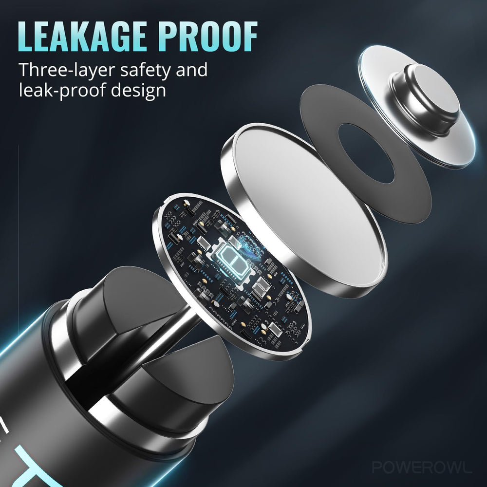 POWEROWL pilas en linterna LED destacando iluminación prolongada